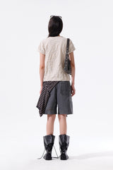 MATIN KIM LETTERING GRAFFITI CREASE TOP IN BEIGE