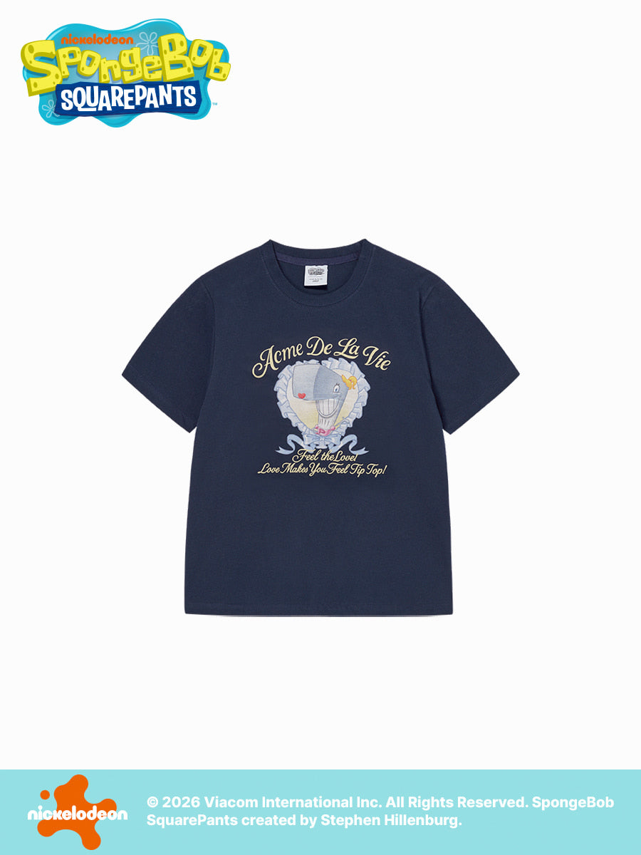 ADLV WOMAN HEART PEARL SHORT SLEEVE T-SHIRT NAVY