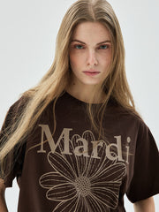 MARDI TSHIRT FLOWERMARDI_BROWN TAUPE
