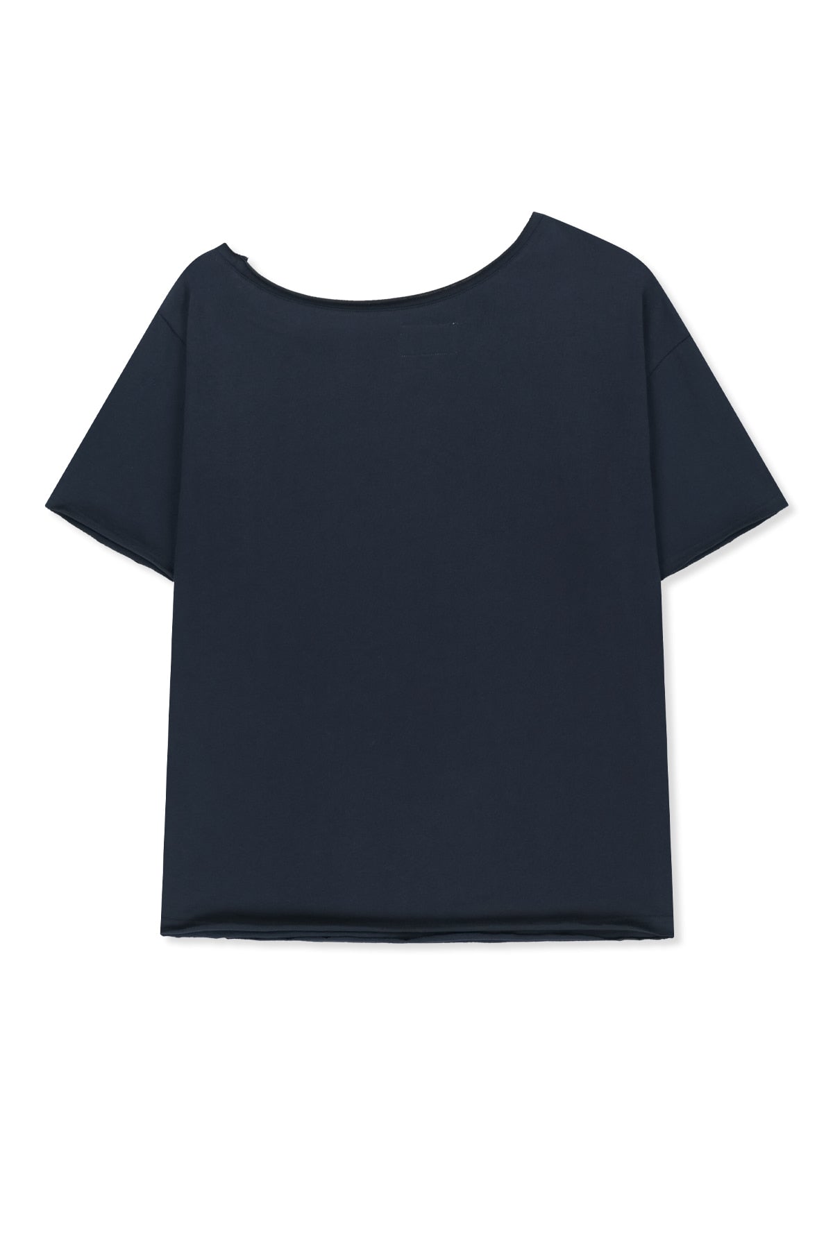 MATIN KIM MTK 16 GRAFFITI LOGO ASYMMETRIC TOP IN NAVY