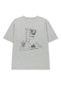 MATIN KIM PORTRAIT GRAFFITI LOGO TOP IN LIGHT GREY