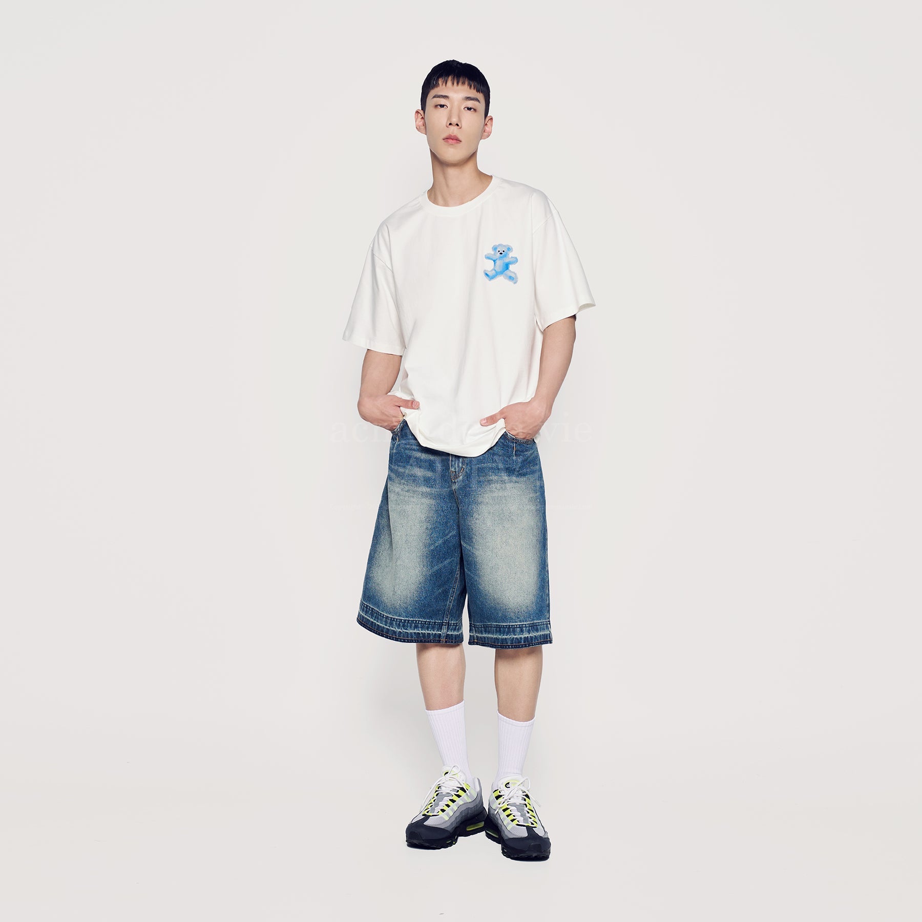 ADLV CRAYON THREE BEAR ARTWORK SHORT SLEEVE T-SHIRT CREAM