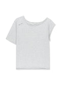 MATIN KIM ASYMMETRIC OFF SHOULDER TOP IN LIGHT GREY