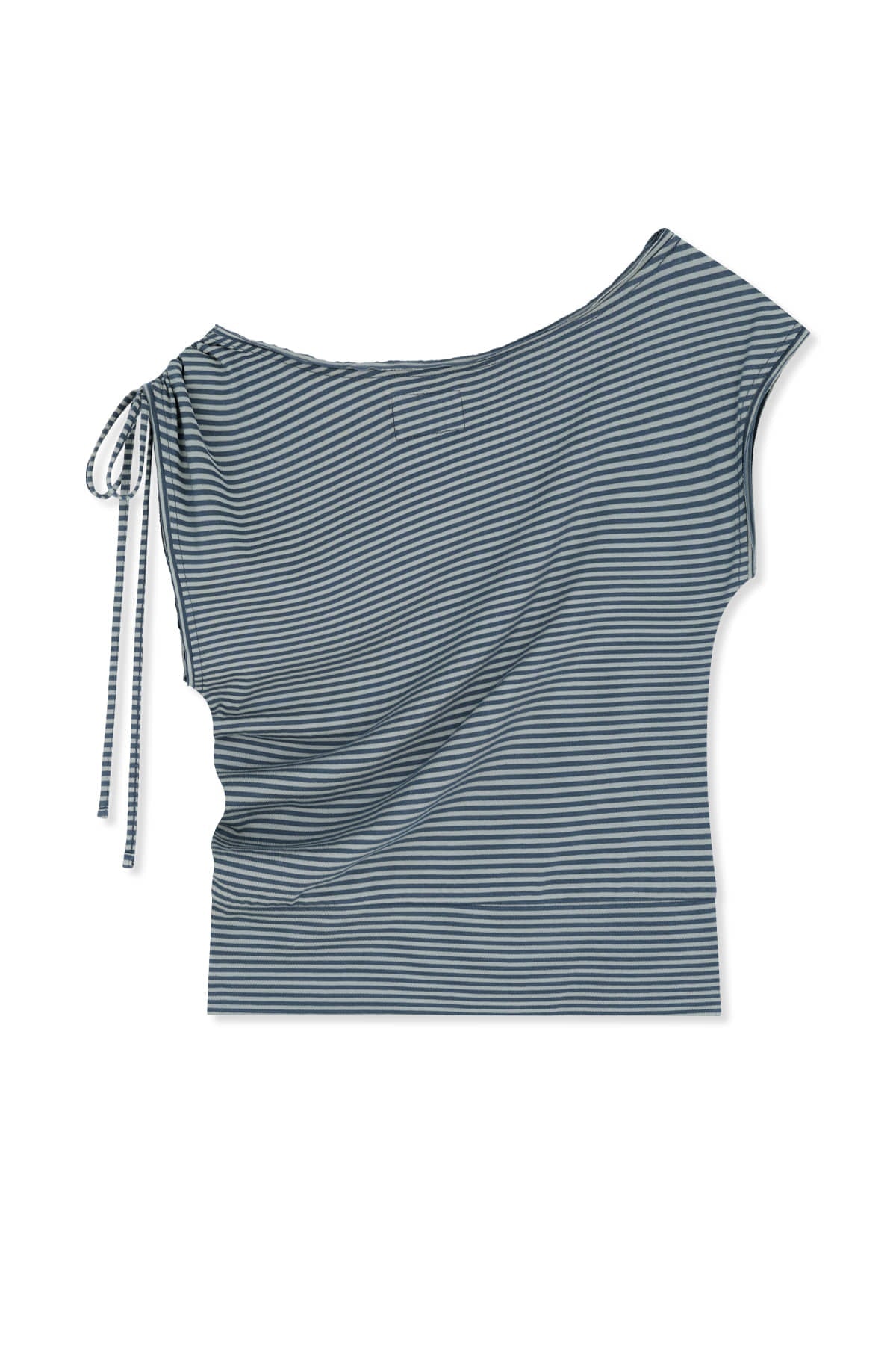 MATIN KIM DRAPED ASYMMETRIC SLEEVELESS TOP IN SMOKE BLUE
