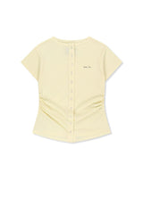 MATIN KIM SIDE SHIRRING BUTTON TOP IN CREAM