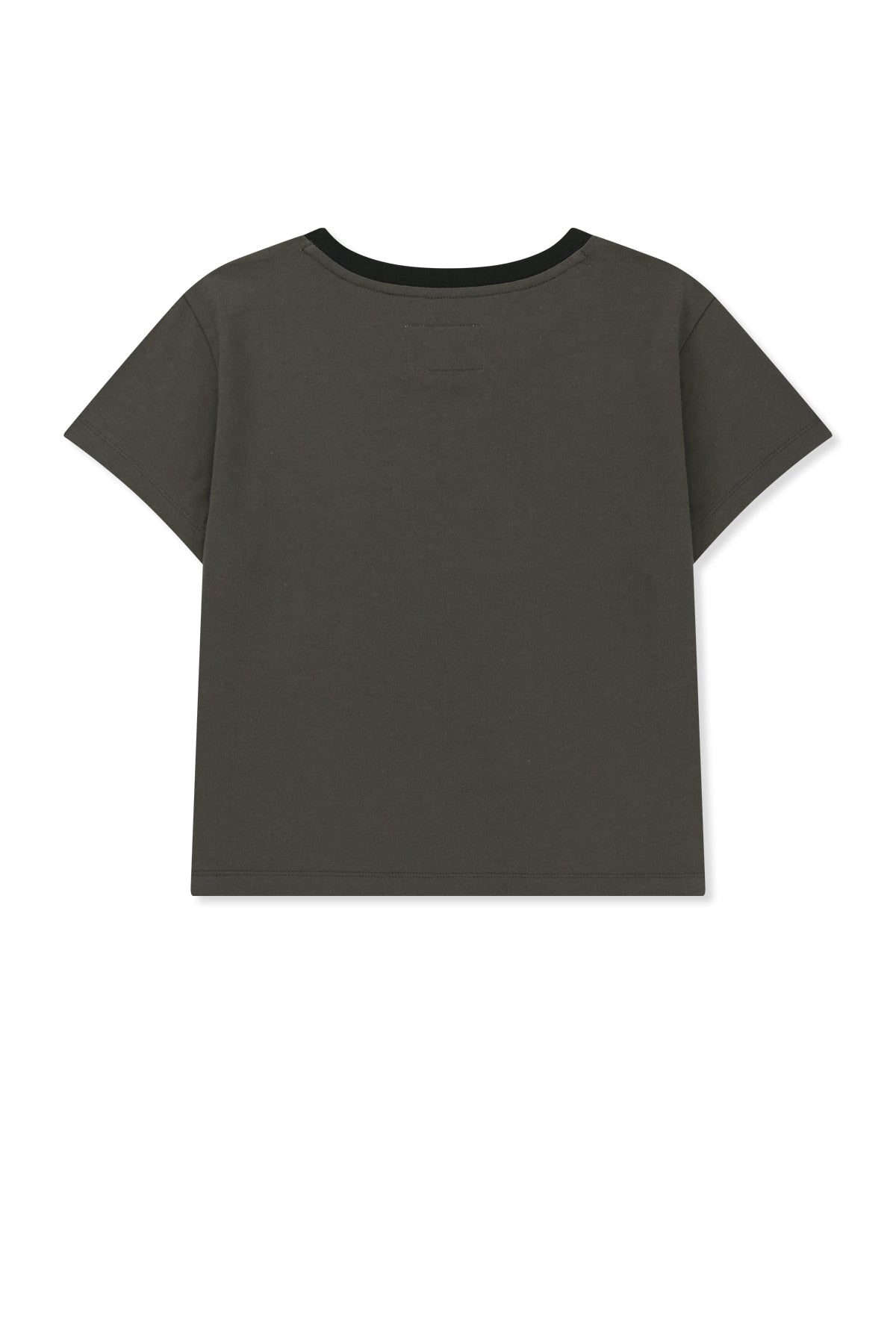 MATIN KIM TONAL RIB LOGO CROP TOP IN CHARCOAL