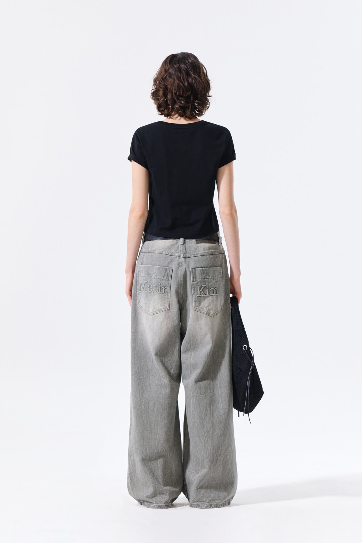 MATIN KIM ARCH LOGO CROP TOP IN BLACK