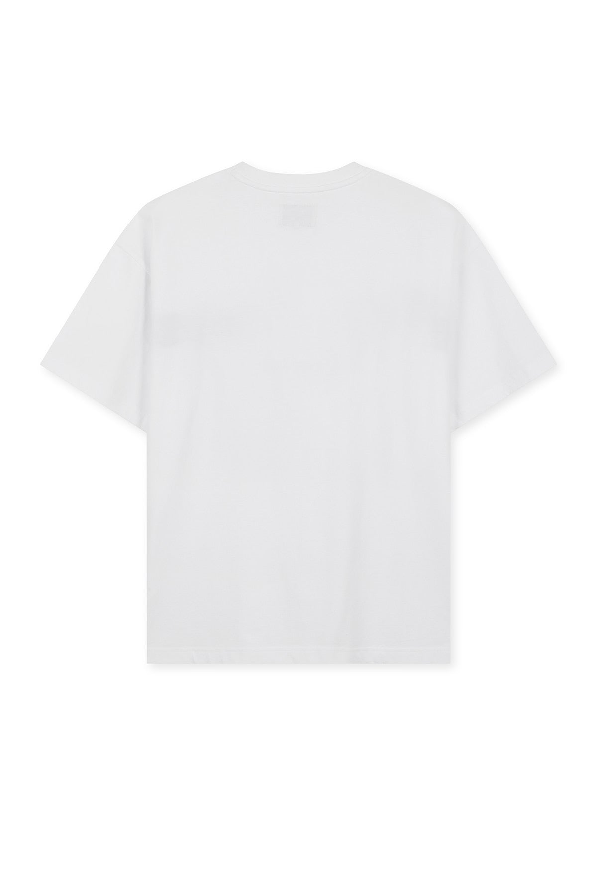 MATIN KIM CUTTED LOGO LAYERED TOP IN WHITE