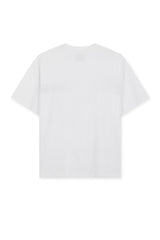 MATIN KIM CUTTED LOGO LAYERED TOP IN WHITE