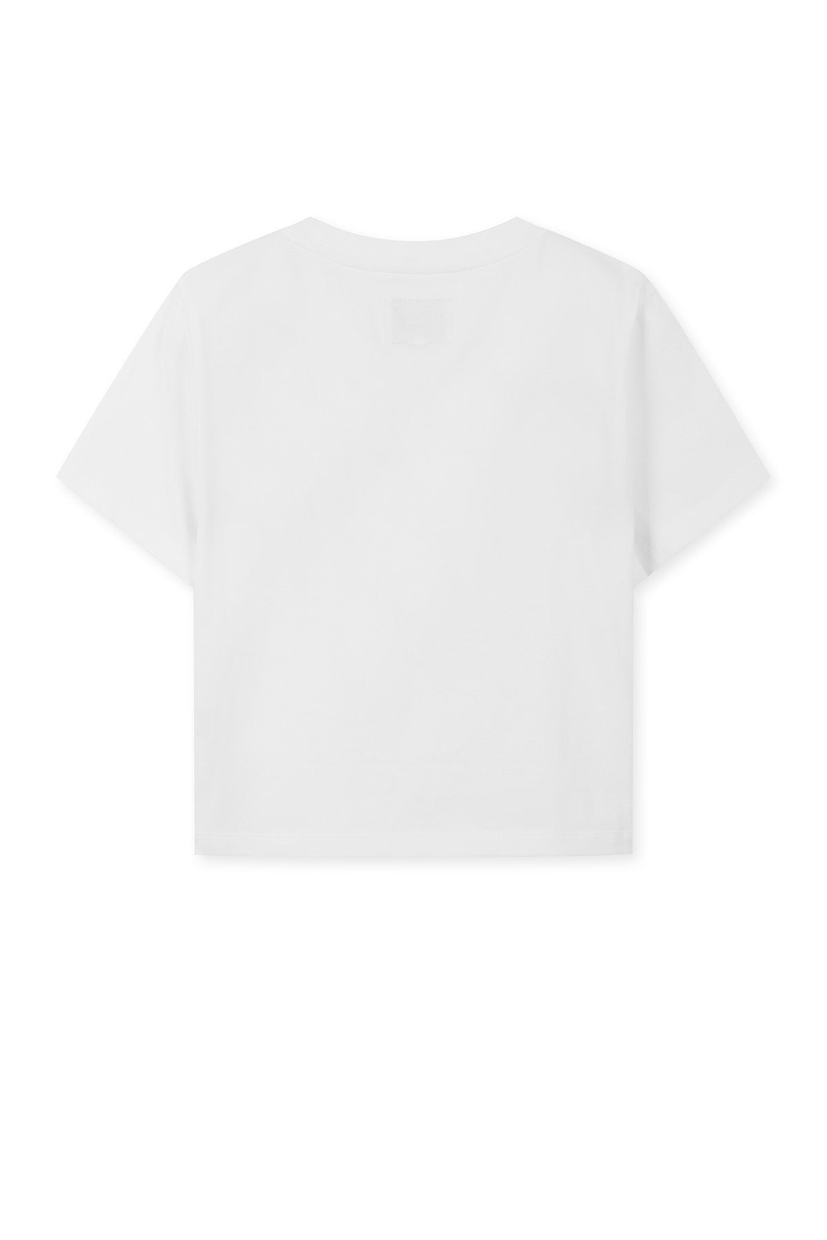 MATIN KIM CUTTED LOGO CROP TOP IN WHITE