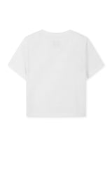 MATIN KIM CUTTED LOGO CROP TOP IN WHITE
