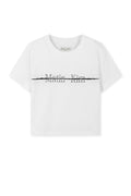 MATIN KIM CUTTED LOGO CROP TOP IN WHITE