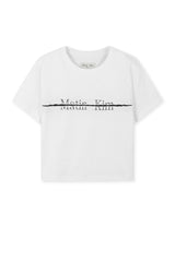 MATIN KIM CUTTED LOGO CROP TOP IN WHITE