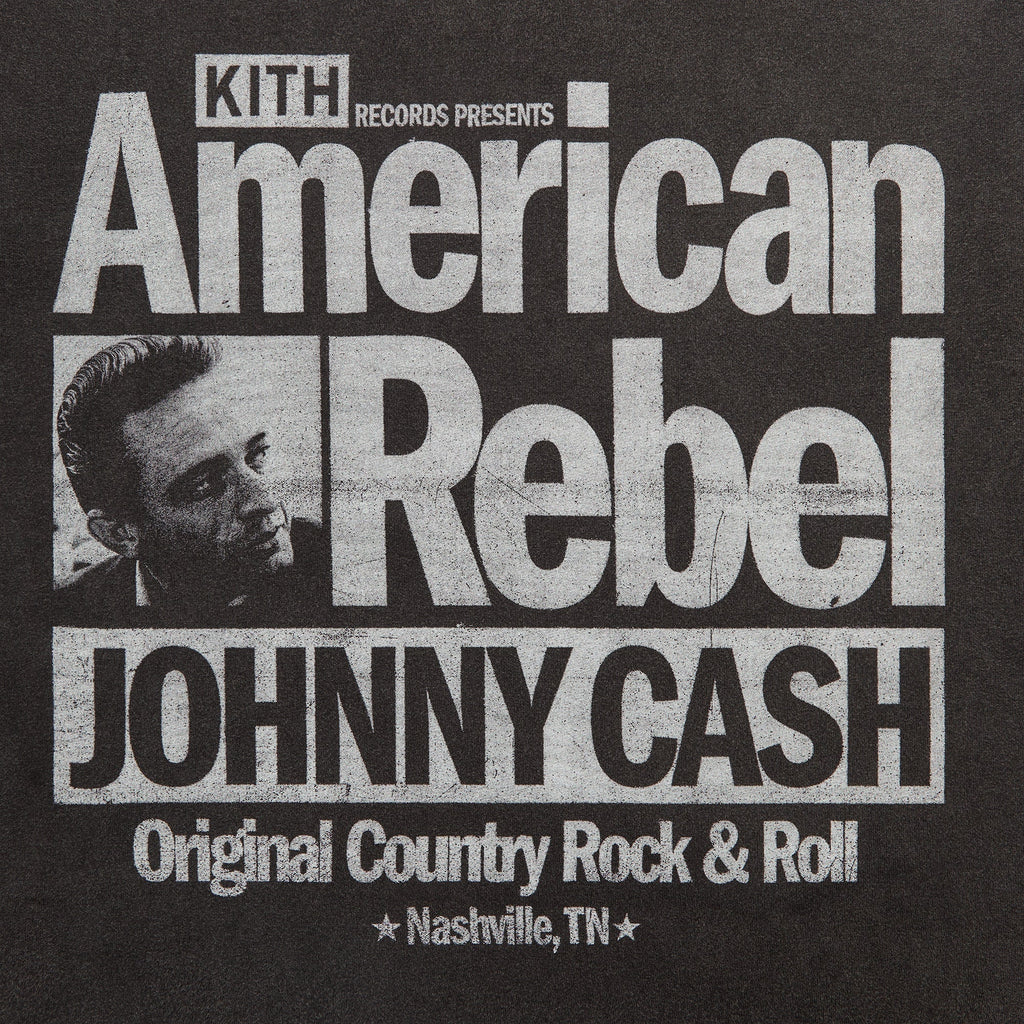 Kith Records for Johnny Cash American Rebel Vintage Tee - Black