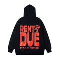Syna World x Nemzzz "Rent Due" Graphic Oversized Fleece Hoodie (Black / Red)