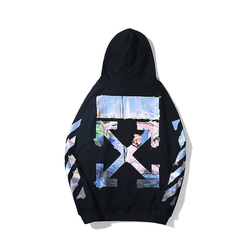 Off-White Black Sky Landscape Artwork Arrow Hoodie