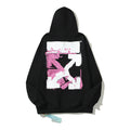 Off-White Black Pink-Purple Gradient Sketch Frame Hoodie