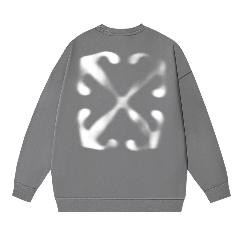 Off-White Dark Grey Soft Focus Halo Arrow Crewneck Sweatshirt