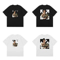Off-White Oil Painting Figure Arrow Cross Print Short Sleeve T-Shirt