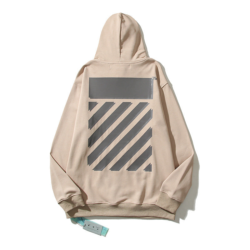 Off-White Khaki Industrial Diagonal Stripe Arrow Hoodie