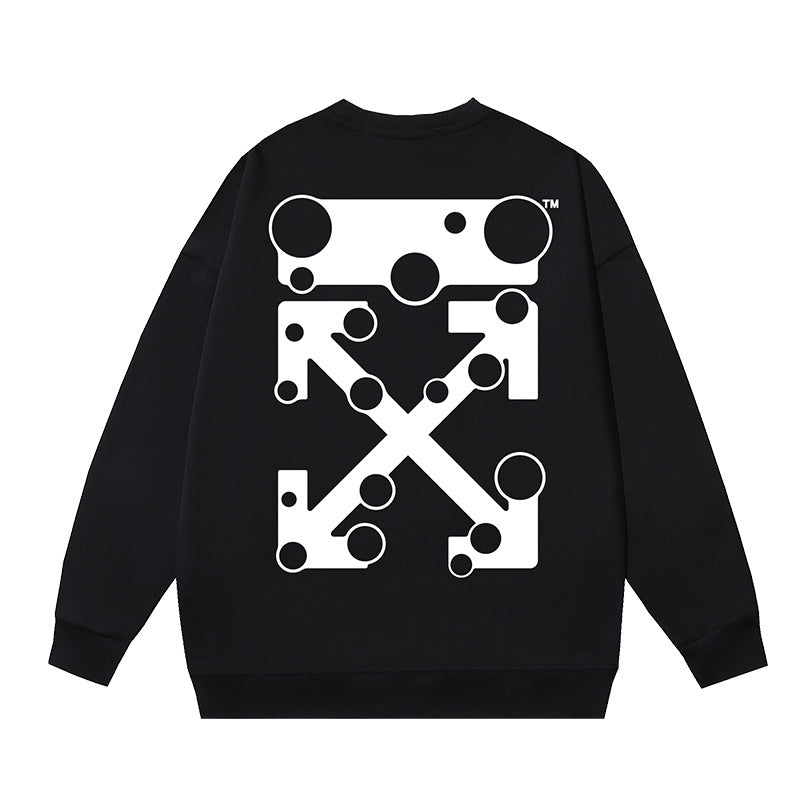 Off-White Black Polka Dot Block Arrow Crewneck Sweatshirt