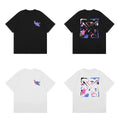 Off-White Pink Purple Abstract Arrow Cross Print Short Sleeve T-Shirt
