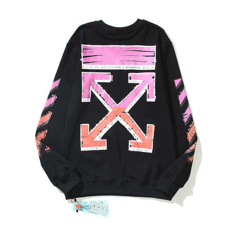 Off-White Black Gradient Pink Bold Frame Arrow Crewneck Sweatshirt