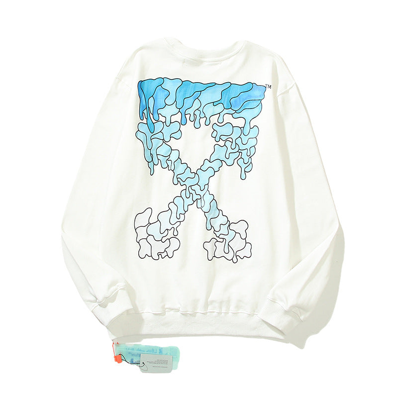 Off-White White Melting Ice Crystal Arrow Crewneck Sweatshirt