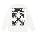 Off-White White Polka Dot Block Arrow Crewneck Sweatshirt