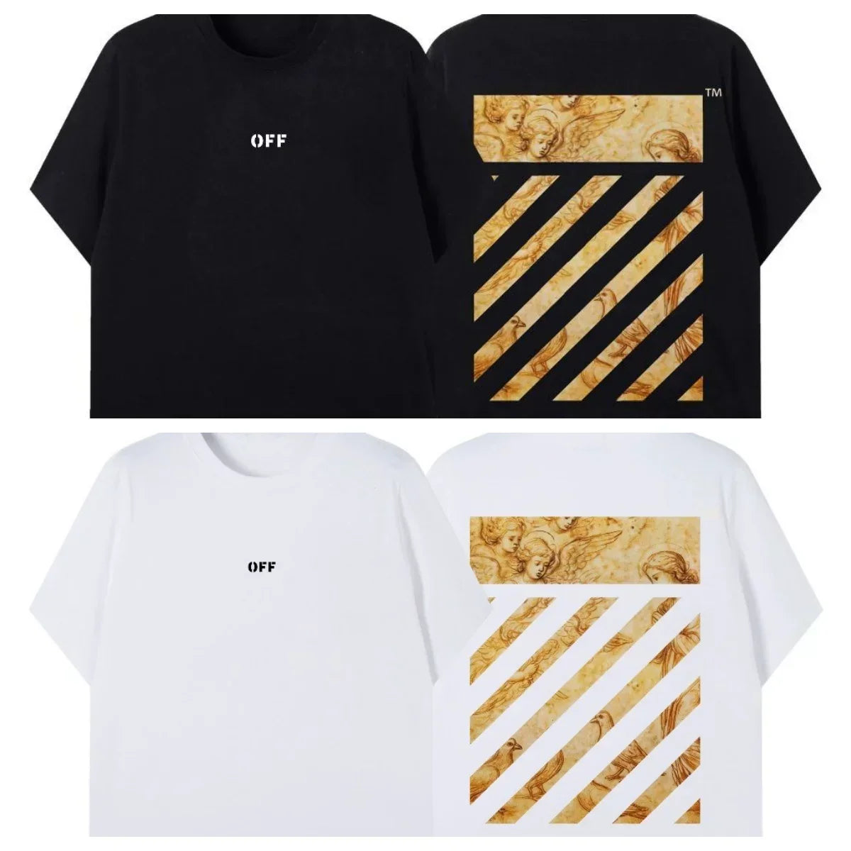 Off-White Marble Diagonal Arrow Print T-Shirt