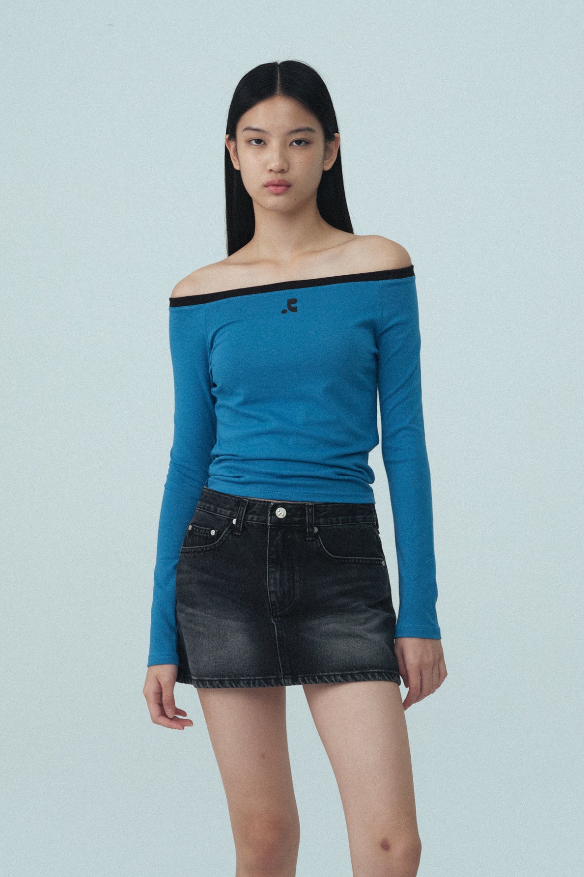 OFF-SHOULDER TOP - BLUE