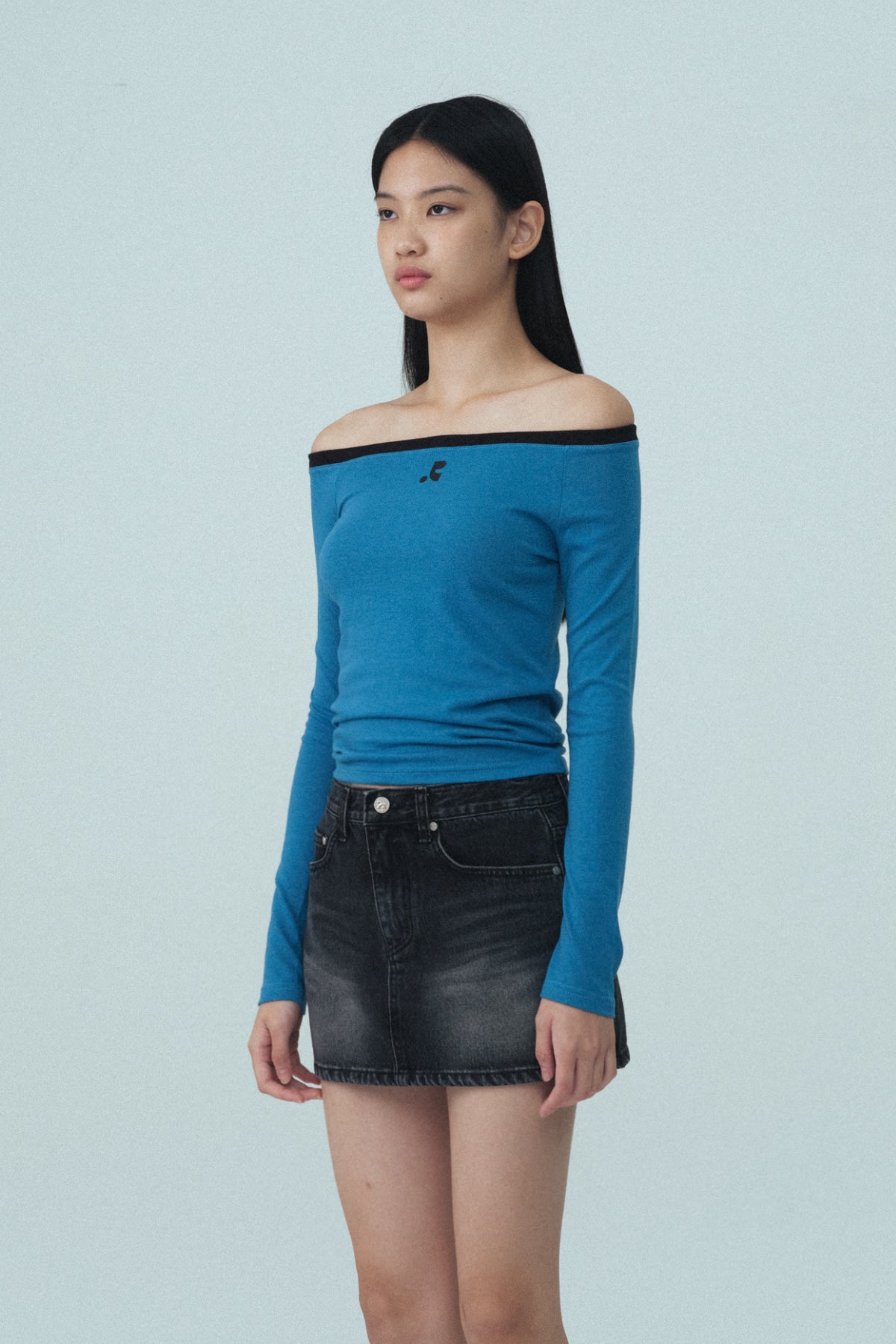 OFF-SHOULDER TOP - BLUE