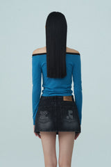 OFF-SHOULDER TOP - BLUE