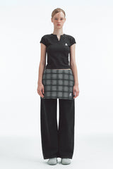 SLIT NECK T-SHIRT - BLACK