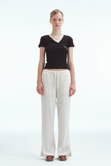 WRAP HALF SLEEVE TOP - BLACK