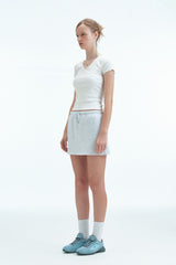 WRAP HALF SLEEVE TOP - WHITE