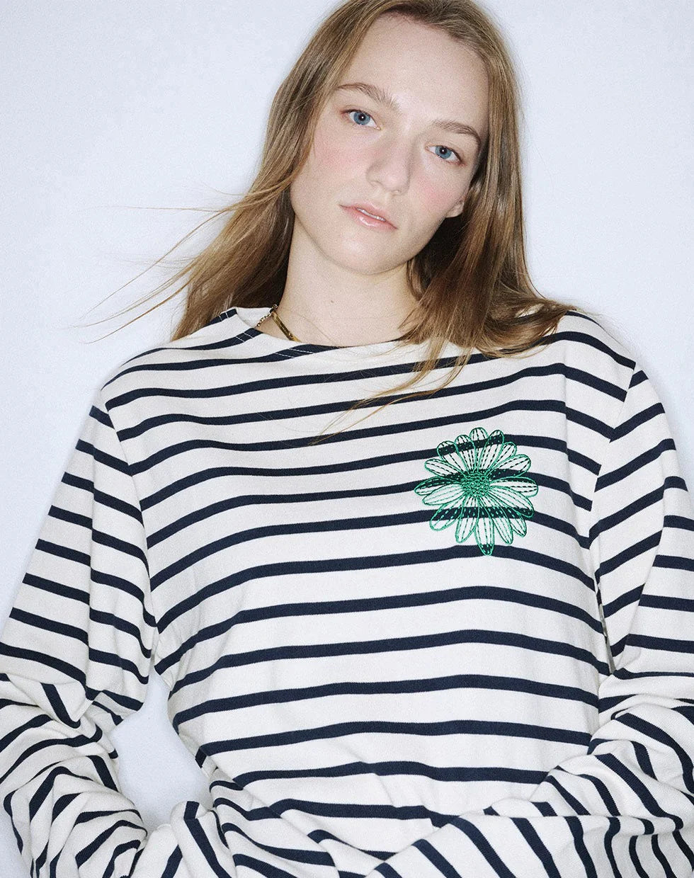 【IN STOCK】MARDI TSHIRT LONG SLEEVE STRIPE_IVORY GREEN