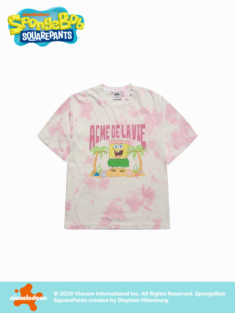 ADLV HULA DANCE SPONGEBOB SHORT SLEEVE T-SHIRT PINK