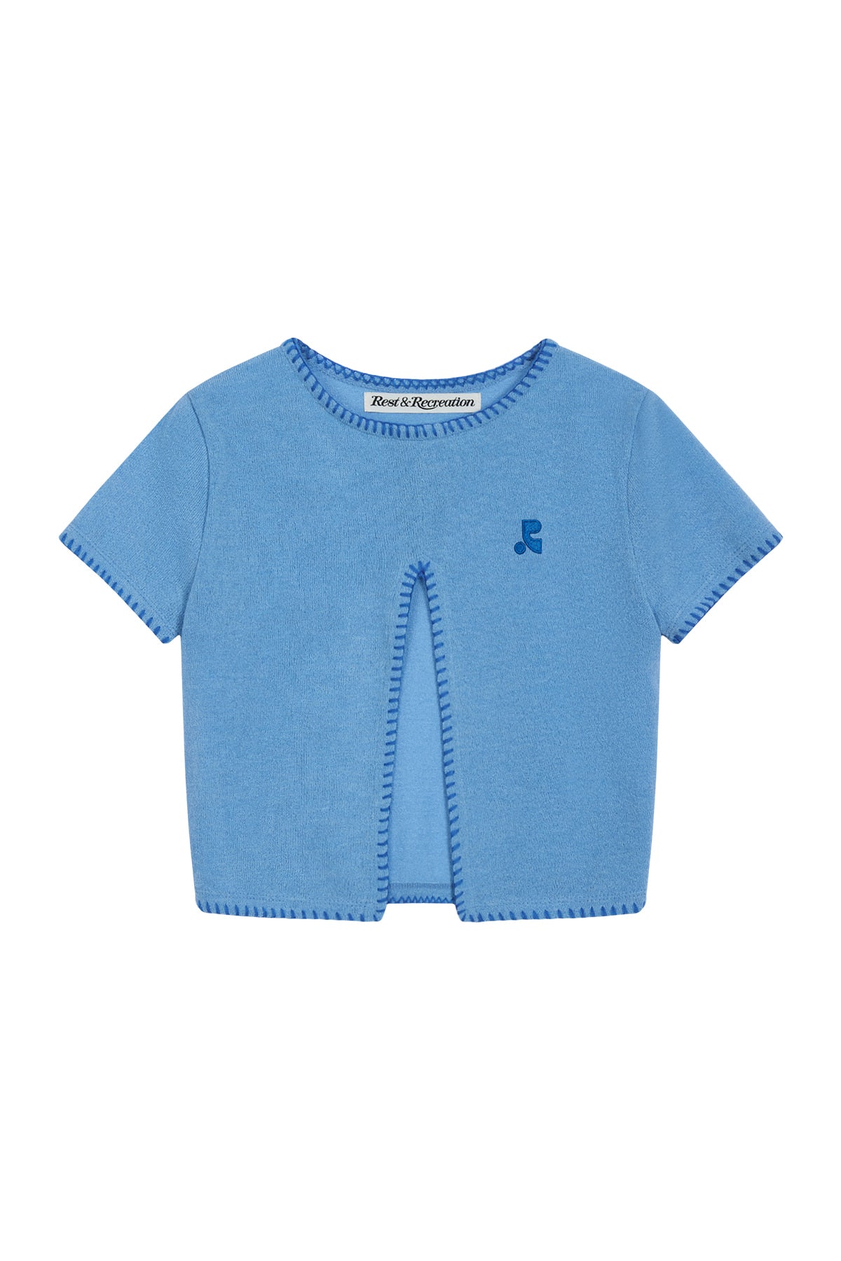 RR CUT OUT KNIT TOP - BLUE