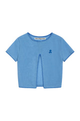RR CUT OUT KNIT TOP - BLUE