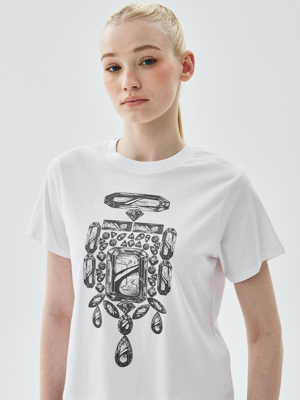MARDI SLIM TSHIRT BIJOU_WHITE GREY
