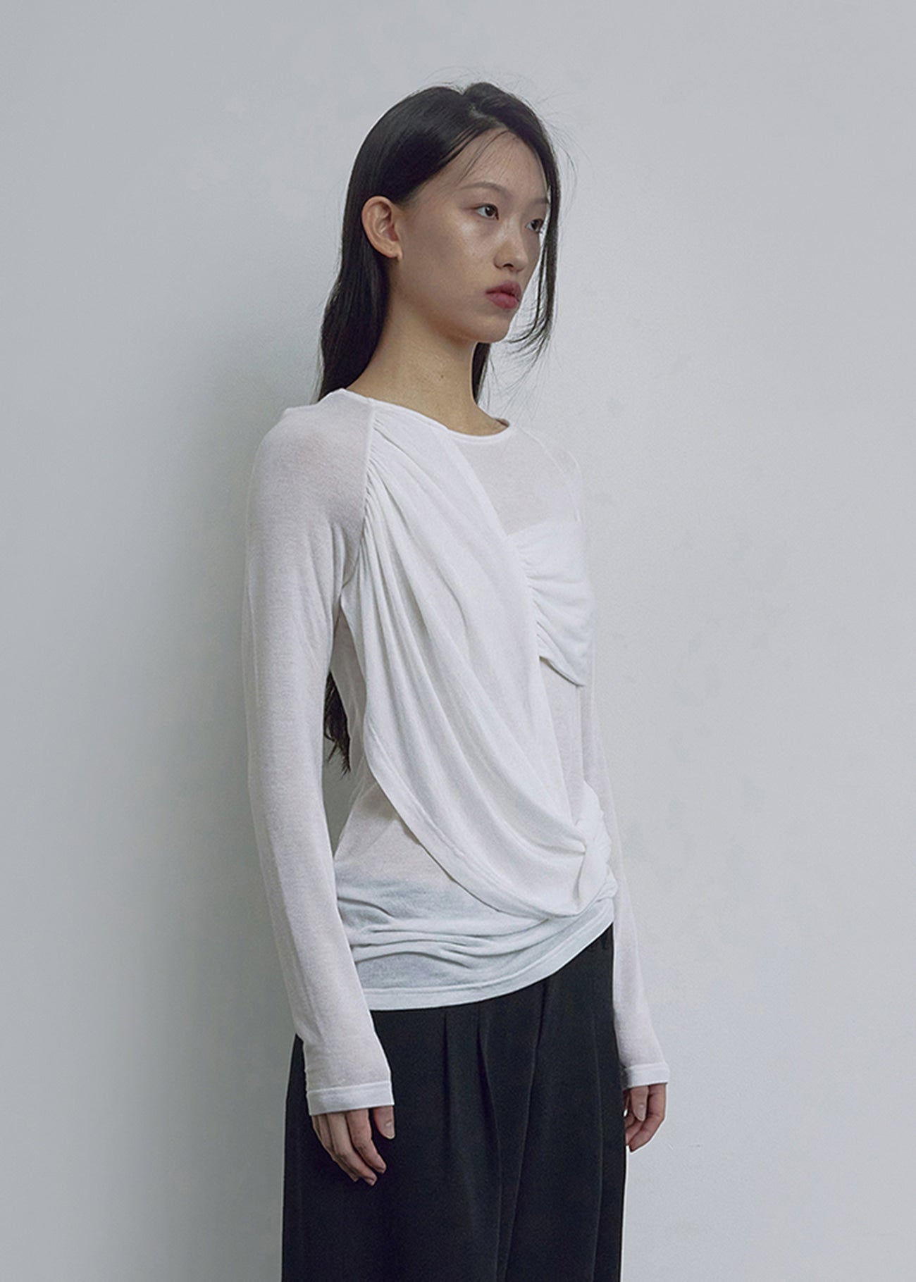 BOHEMSEO SOFT DRAPING T, WHITE