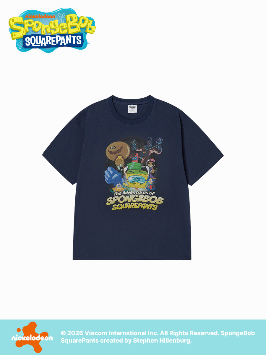 ADLV THE ADVENTURES OF SPONGEBOB SHORT SLEEVE T-SHIRT NAVY