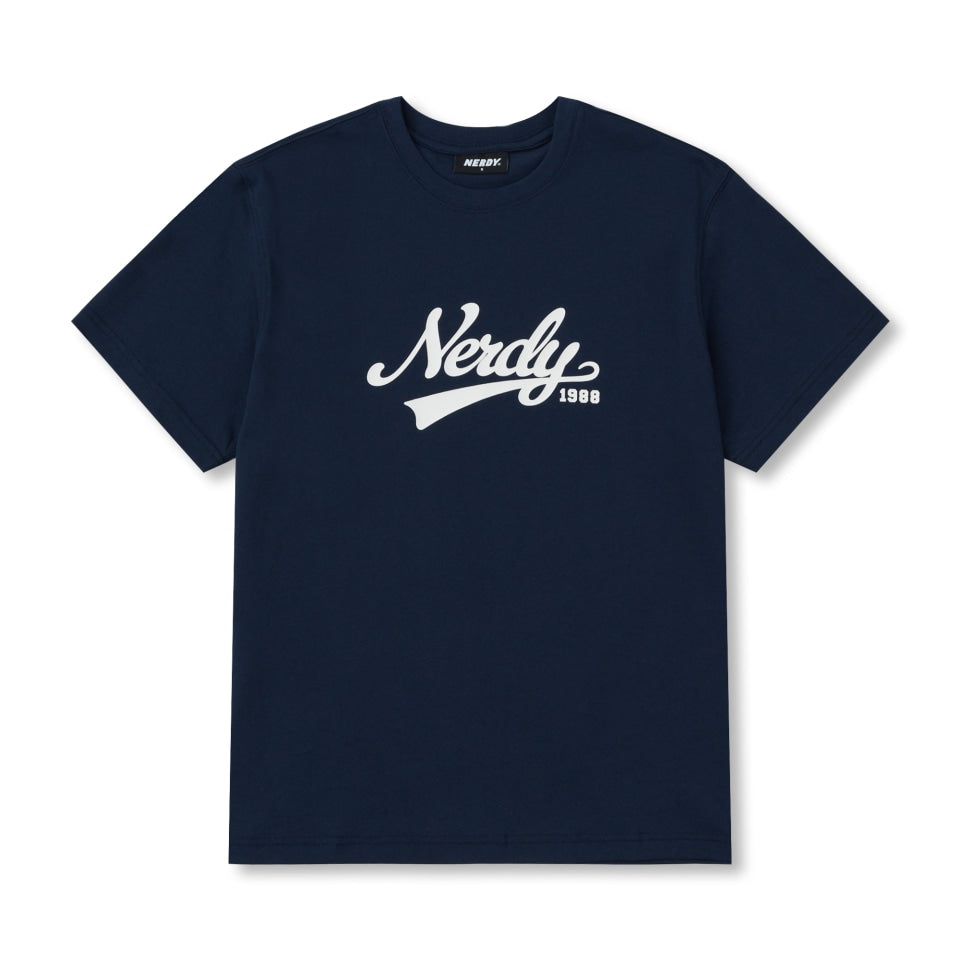 NERDY Varsity Logo Short Sleeve T-Shirt Navy