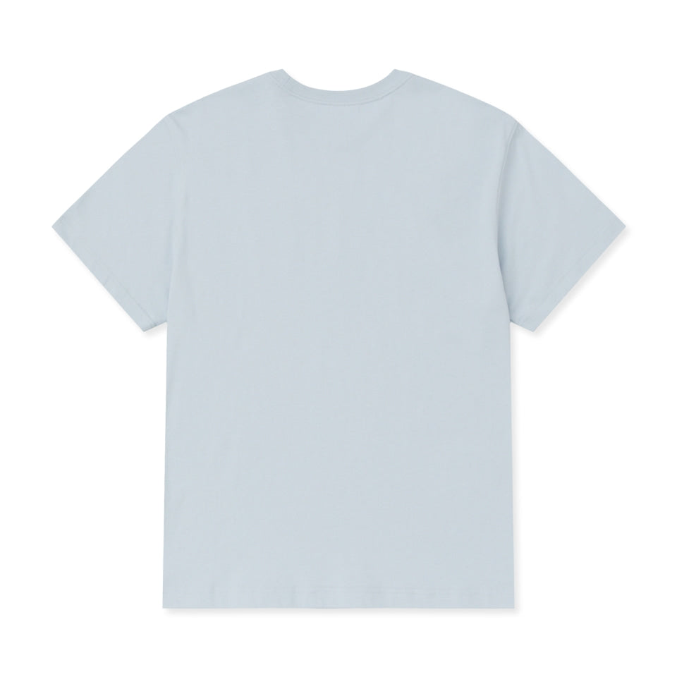 NERDY Handsome Cat Wappen Short Sleeve T-Shirt Soft Blue