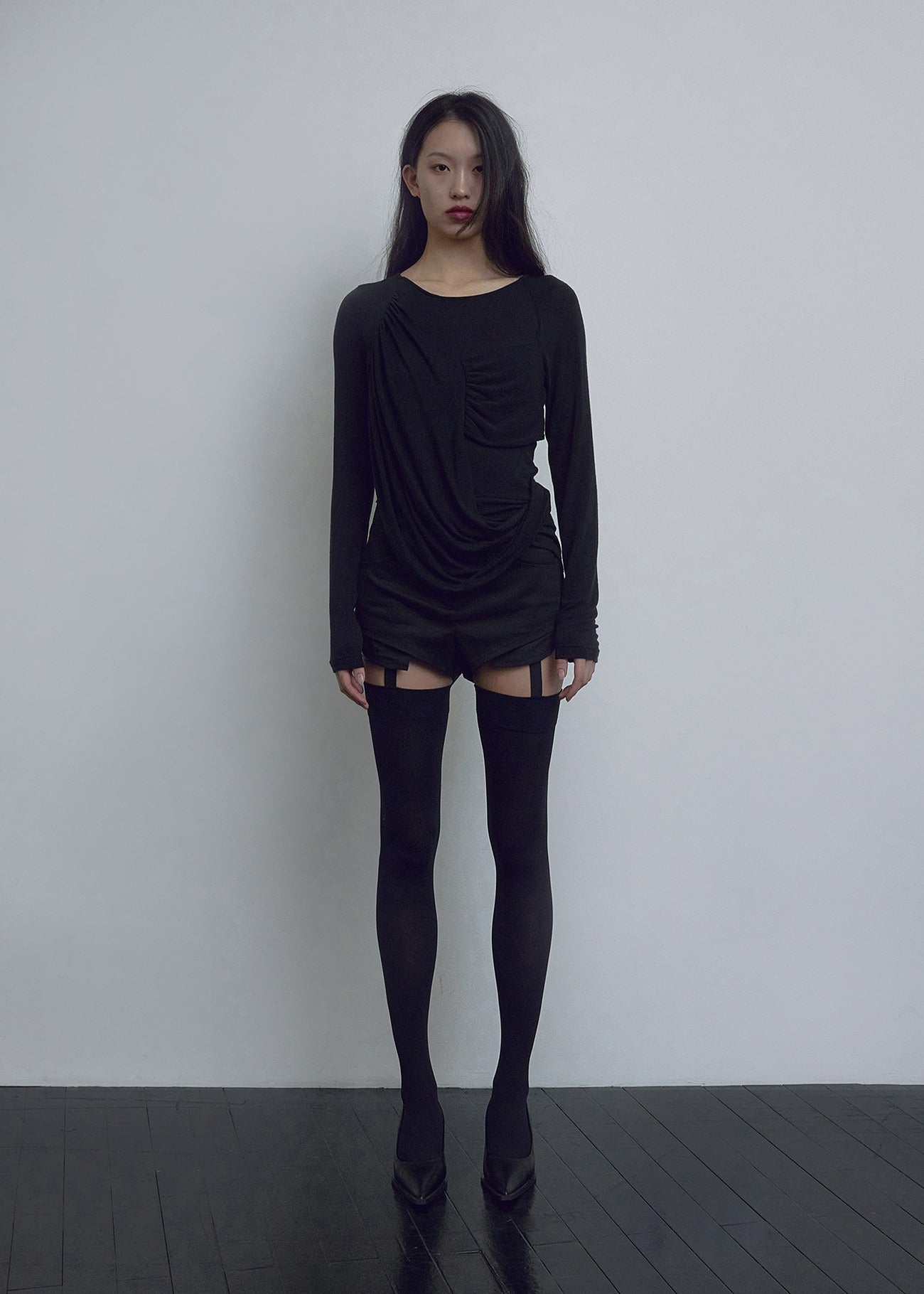 BOHEMSEO SOFT DRAPING T, BLACK