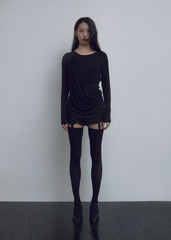 BOHEMSEO SOFT DRAPING T, BLACK