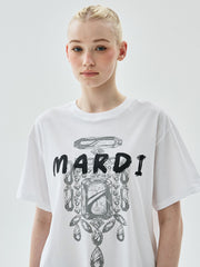MARDI TSHIRT BIJOU BRUSH LOGO MARDI_WHITE BLACK