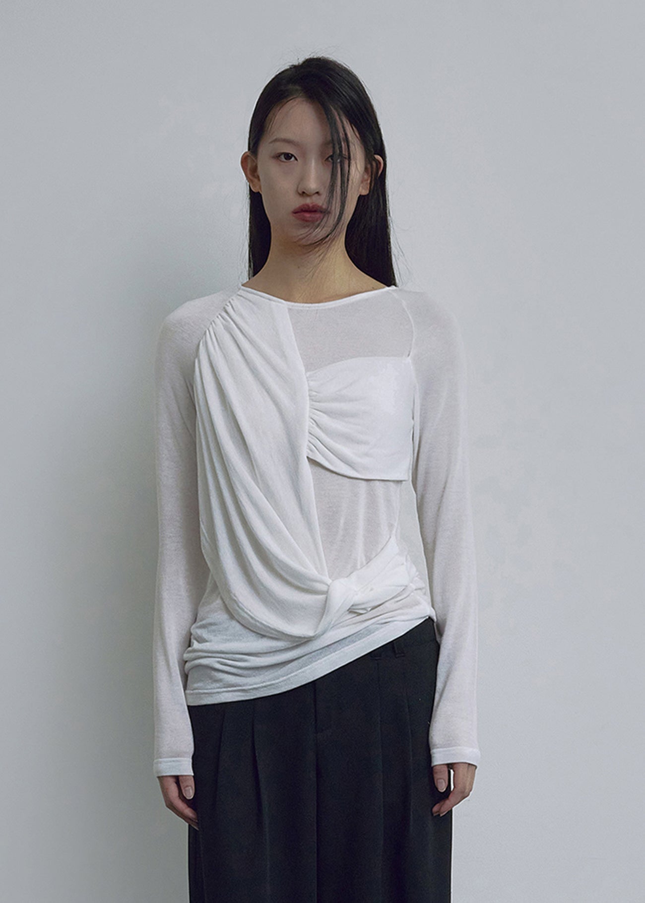 BOHEMSEO SOFT DRAPING T, WHITE