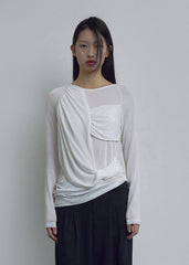 BOHEMSEO SOFT DRAPING T, WHITE